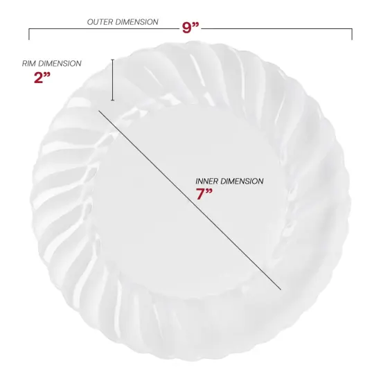 Clear Flair Plastic Buffet Plates - 9" (180 Plates) {3}
