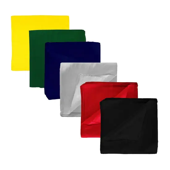 12 Pack Extra Large Cotton Plain Bandanas 27 x 27 Inches - Party and Decoration - Bulk Dozen {2}