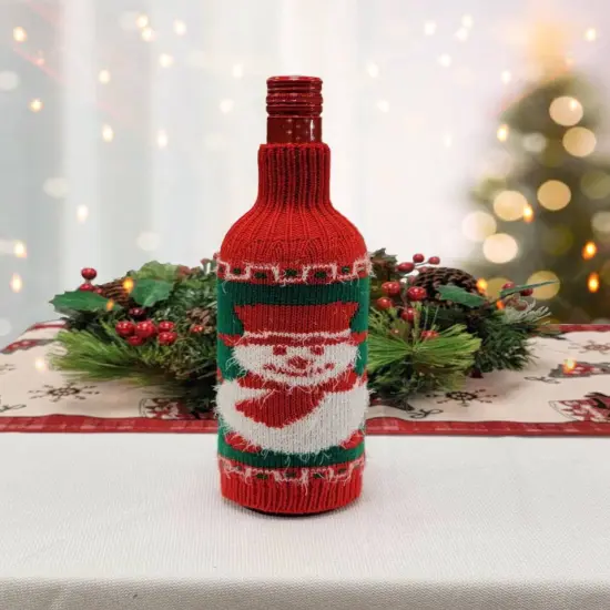 Snowman Christmas Bottle Cover F07M5-7B {2}