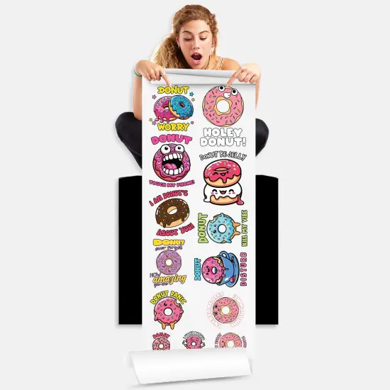 Funny Donut DTF Transfer 22x60 Direct-to-Film Gang Sheets Iron On Transfers 4 Adult Prints 4 Youth Prints And 5 Pocket Prints {2}