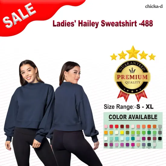 chicka-d &reg; Ladies Hailey Sweatshirt BLACK {2}