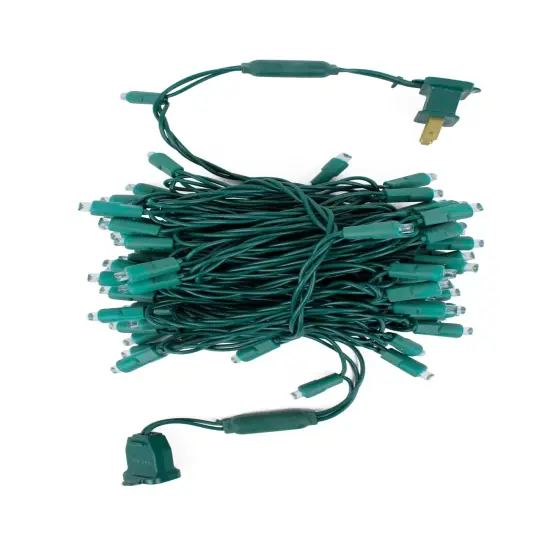 23-Foot Warm White Mini LED Christmas Lights Green Cable {1}