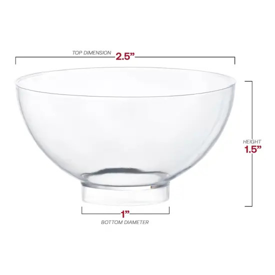 Clear Round Disposable Plastic Mini Bowls - 2.65 oz. (288 Bowls) {3}