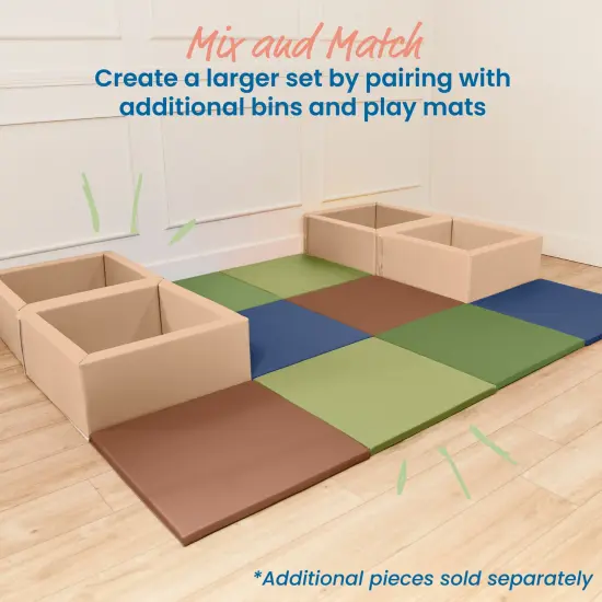 Play Patch Activity Mat and Toy Bins, Beginner Playset, 6-Piece Earthtone {5}