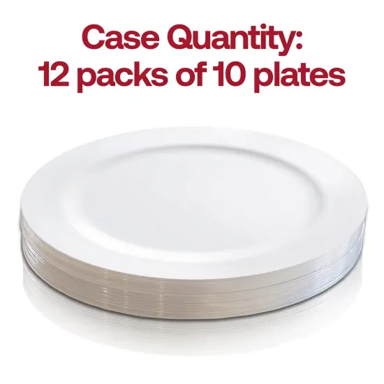 Solid White Economy Round Disposable Plastic Pastry Plates - 6.25" (120 Plates) {4}