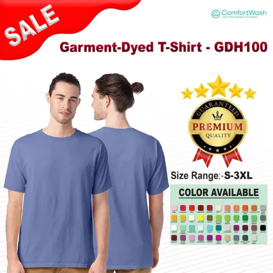 Hanes&reg; Garment Dyed T-Shirt Summer Sky Blue {2}