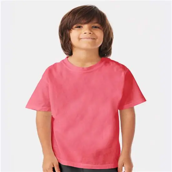 Hanes&reg; Garment Dyed Youth T-Shirt Crimson Fall {3}