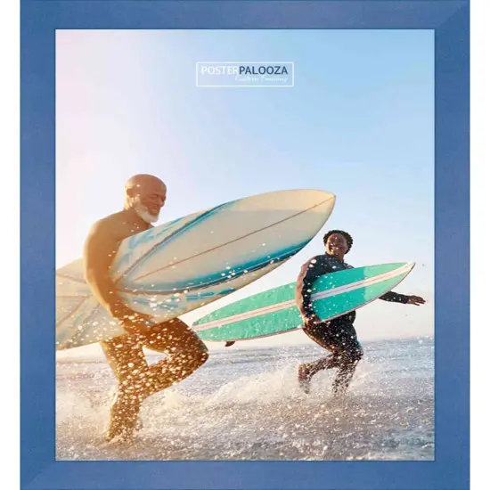 Photo Size Classic Modern Blue Frame - UV Acrylic, Foam Board Backing, Hanging Hardware {5}