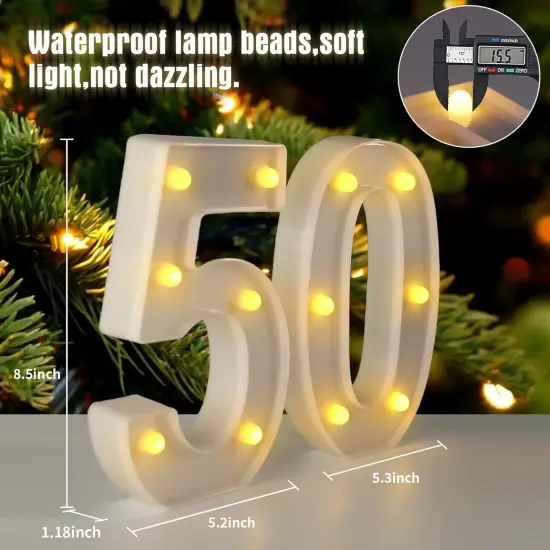 50th Birthday Light Up Sign Decorations {2}
