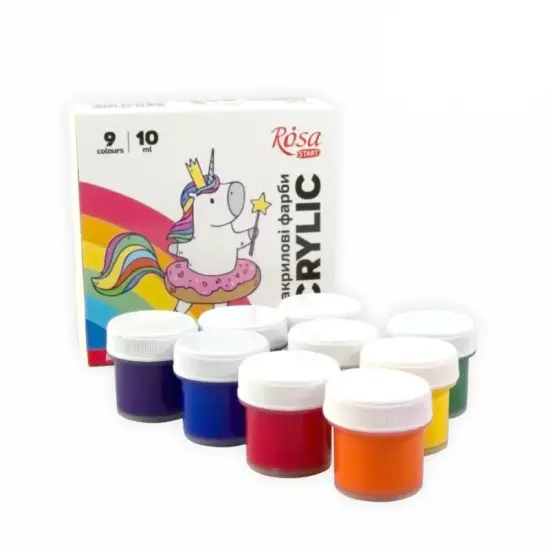 Rosa Start Unicorn Acrylic Paint Set 9 colors (0.34 oz each) {2}