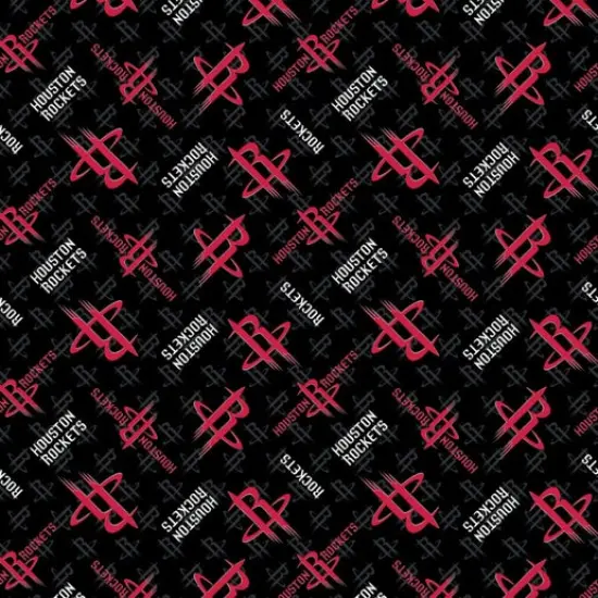 NBA Licensed Houston Rockets Ditsy City Print Cotton Fabric by the Yard {1}