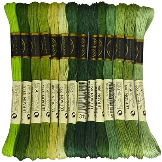 Bright Chartreuse Gradient Color Embroidery Floss 14pack {1}