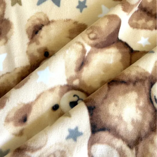 Teddy Bear Stars Anti-Pill Premium No-Sew Throw Fleece Fabric Kit (72x60) {3}