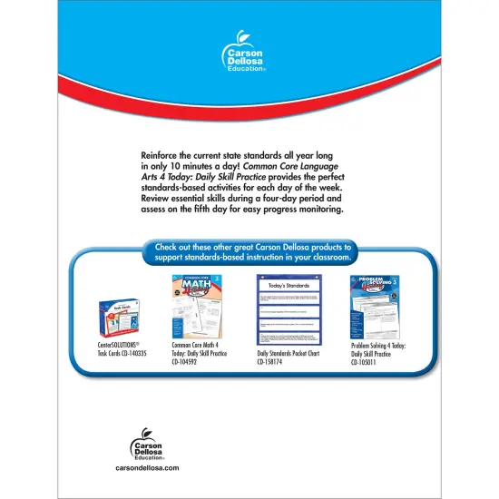 Carson Dellosa Common Core Language Arts 4 Today 3rd Grade Workbook, 40 Weeks of Reproducible Activities, Spelling, Grammar ELA Skills Practice, Weekly Assessments, Classroom or Homeschool Curriculum {2}