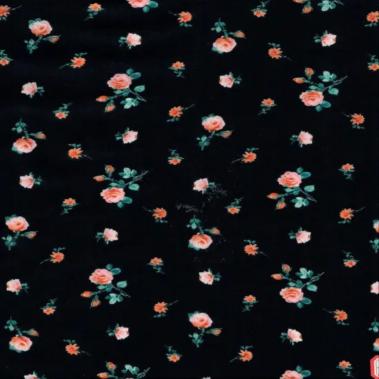 Ditsy Floral Cey Woven Fabric 100% Polyester, 58/59" Wide for Apparel & Decor BLACK {4}