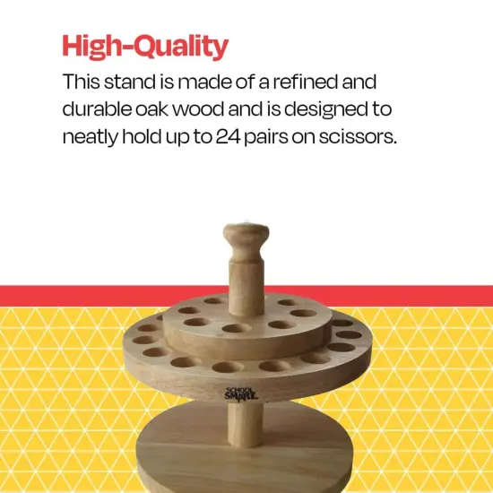 School Smart Wooden Scissors Stand, Oak Caddy, Holds 24 Scissors {6}