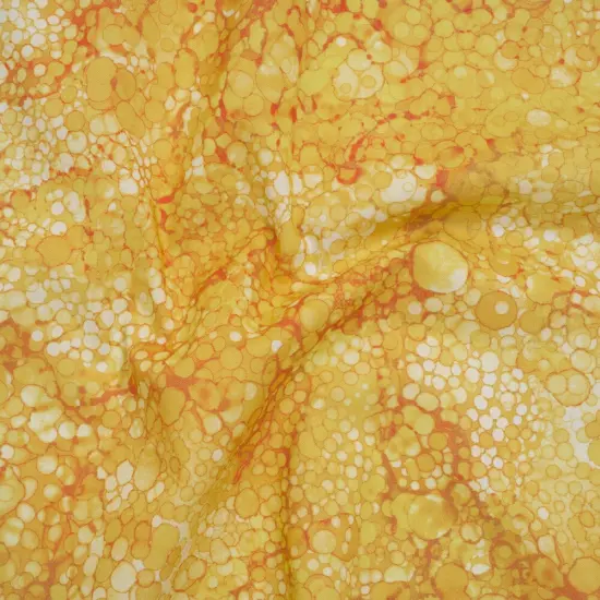 1 Yard Northcott Sunshine Bubbles Quilting Cotton Fabric Bright Yellow Orange Print 43 Inches Width {1}