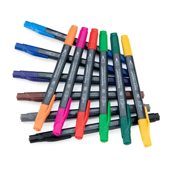 MARK-2401 | 12pc Fineliner and Pointed Round Dual-Tip Artist Markers {5}