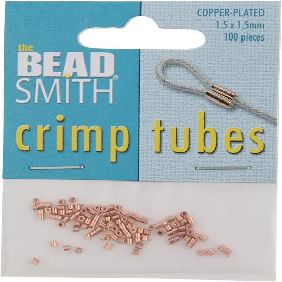 The Beadsmith Tube Crimp Beads, Gold Color, Uniform Cylindrical Shape, No Sharp Edges, Designed to Secure the Ends of Jewelry Stringing Wires and Cables Cop1.5mmx1.5mm100pcs {4}