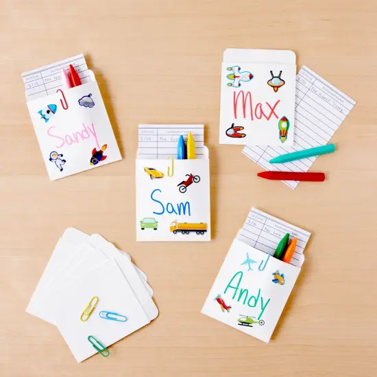 100 Pack Library Card Pockets Self Adhesive for Book Checkouts, CDs, DVDs, Classroom Supplies (3.5 x 4.5 In) White {2}