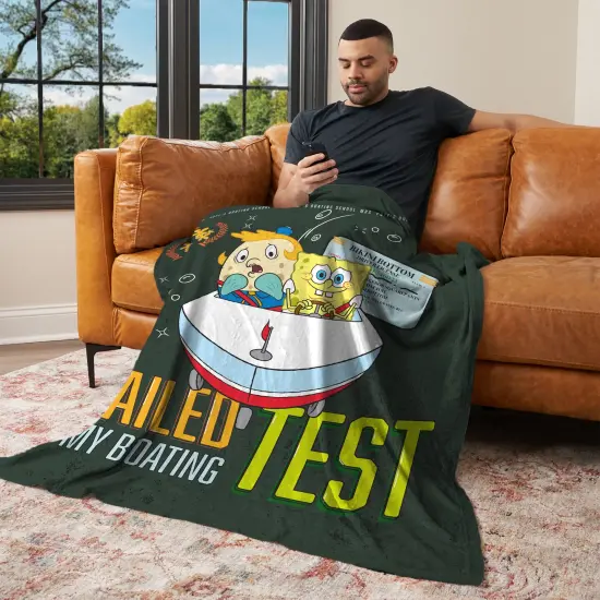 Nickelodeon Spongebob Squarepants Silk Touch Throw Blanket Failed Boating Test {3}