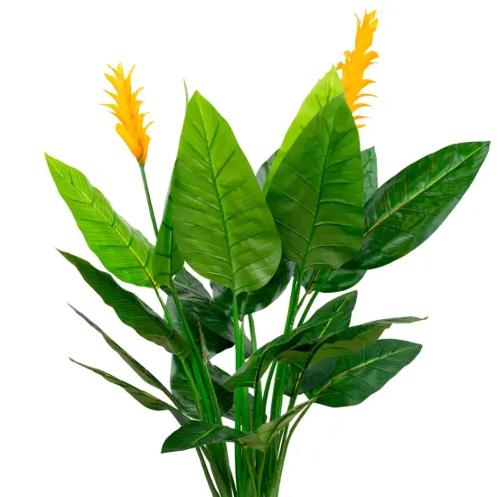 Northlight Artificial Bird of Paradise Plant in a Black Pot - 50" Green {4}