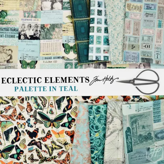 Tiles in Teal (pwth274.teal) | Eclectic Elements Palette in Teal | Tim Holtz | Free Spirit {2}