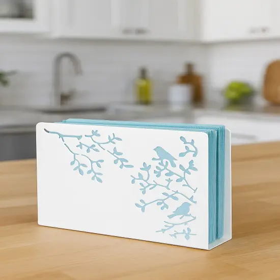 Mango Steam Songbird Tabletop Napkin & Letter Holder for Home, Kitchen, Restaurants Black {8}