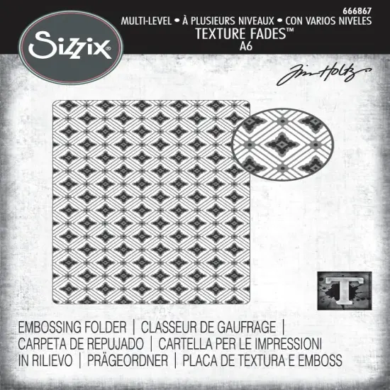 Sizzix Textured Impressions Embossing Folder by Tim Holtz-Vault Diamonds {1}