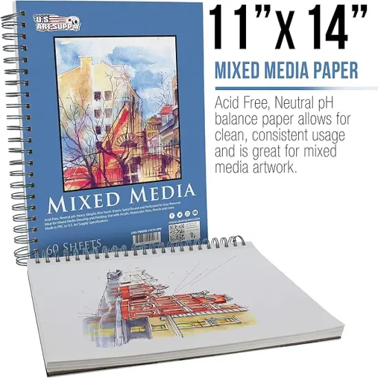 2 Pack 11"x14"(60 Sheets) Mixed Media Sketchbook {2}