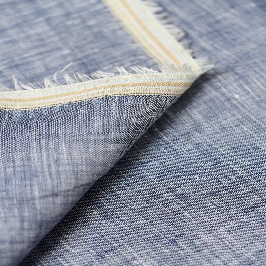 1 Yard Navy or Off White 2 Tone Melange Linen Fabric Lightweight Flat Weave 58 Inches Wide Navy/Off-White {2}