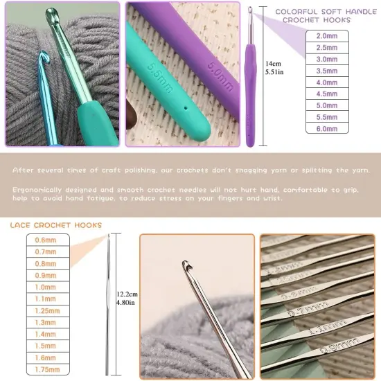 102 PCS Beginner Crocheting Kit - Blue {2}
