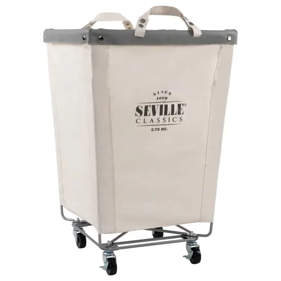 Seville Classics Heavy-Duty Rolling Laundry Hamper, 18.25" W x 18.25" D x 27.5" H Grey {7}