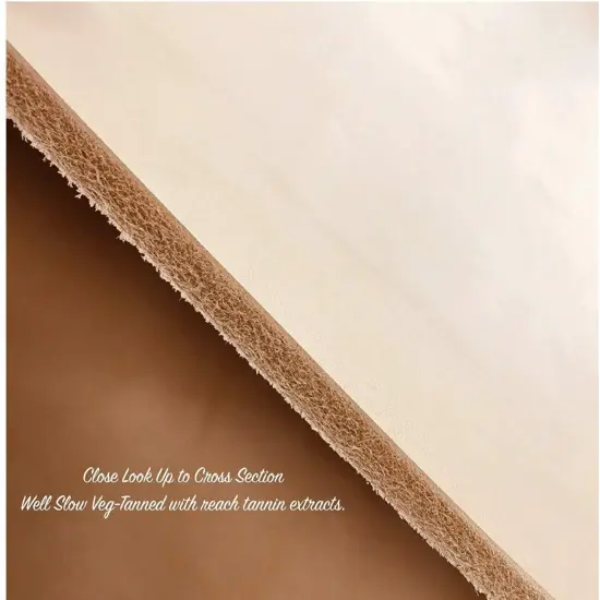 ELW Veg Tanned Leather Shoulder 2/3 oz. (.8-1.2mm) Light Weight 100% Natural Full Grain Leather Tooling Craft Lining Repair Projects Various Sizes: {7}