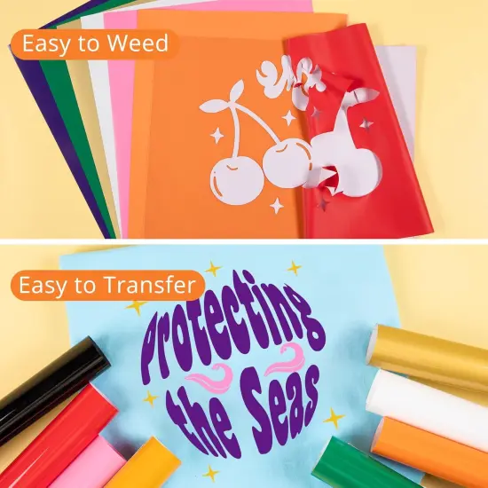 HTV Heat Transfer Vinyl Bundle: 80 Pack 12" x 10" {2}