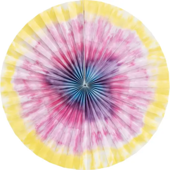 Tie Dye Party Paper Fan Decorations, 16", 12", 10" - 3ct {3}