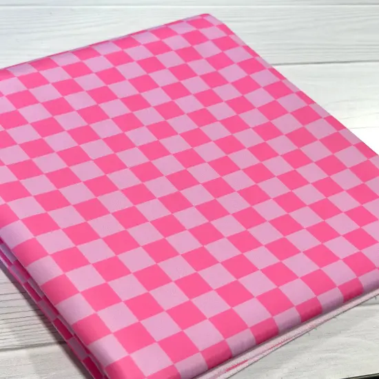 Pink Tonal Check Lux Bonded Poly/Nylon {1}