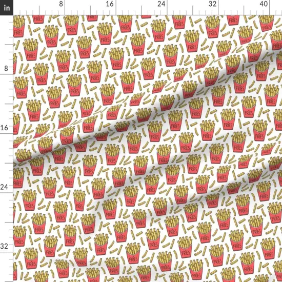 Various Fabrics by the Yard or Fat Quarter French Fries Food Red White Autumn Fall Spring Summer Pop Art Dinner Custom Printed Fabric by Spoonflower {1}