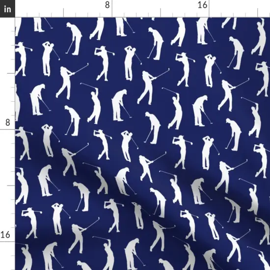 Various Fabrics by the Yard or Fat Quarter Golfers Dark Blue Small Golf Golfer Man Cave Game Sport Golfing Boys Men Athlete Custom Printed Fabric by Spoonflower {2}