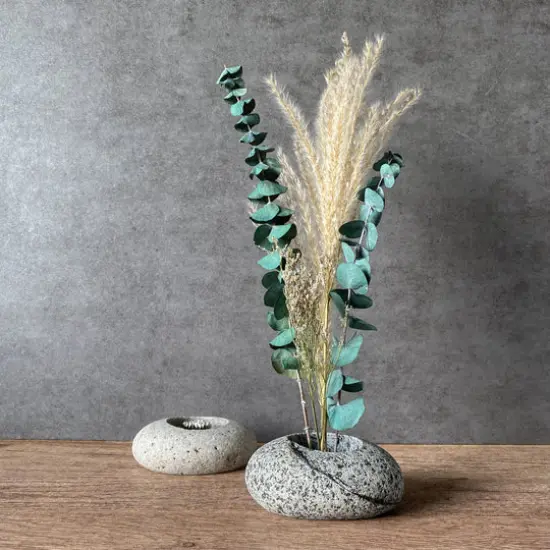 Beach Stone Ikebana Vase {4}
