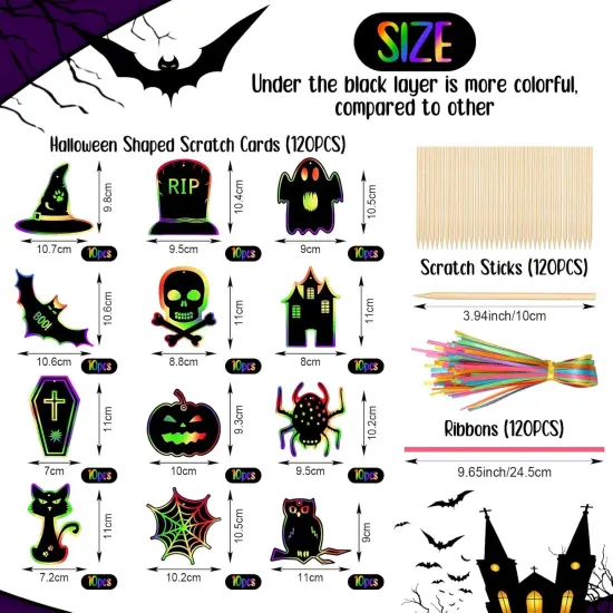 120 Pcs Halloween Craft Scratch Pumpkins {2}