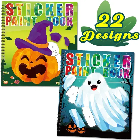 2PCS Halloween Crafts for Kids Ages 4-8 Sticker Books {1}