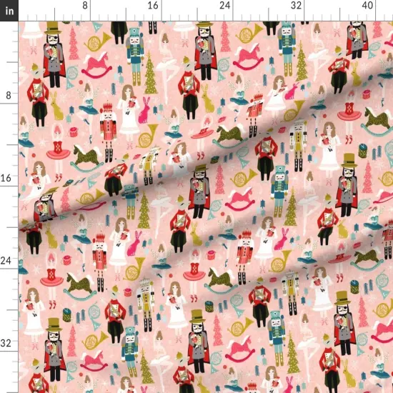 Various Fabrics by the Yard or Fat Quarter Nutcracker Ballet Xmas Holiday Christmas Ballerina Custom Printed Fabric by Spoonflower {1}