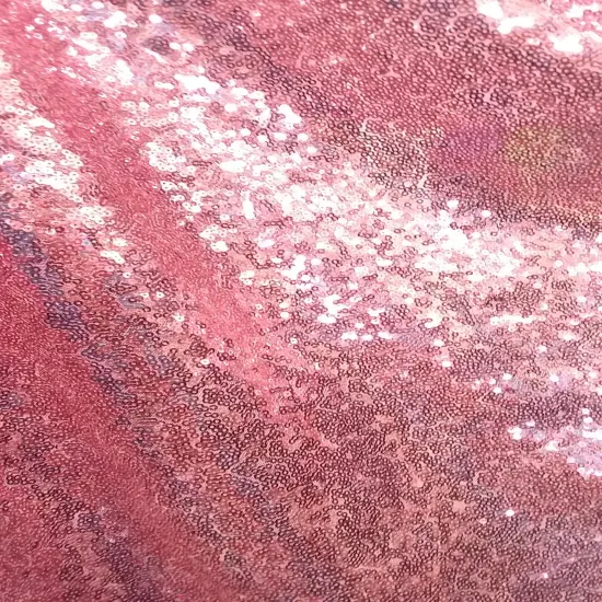 1 Yard Rose Pink Glitter Sequin Fabric Yardage 52/54 Inches Wide {1}