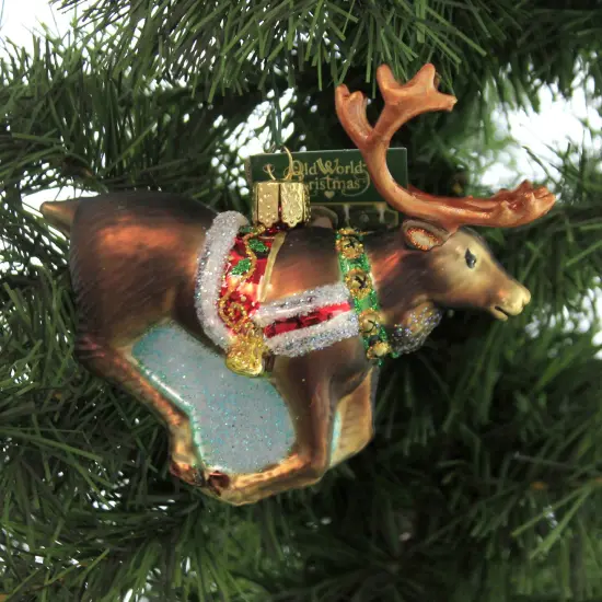 Old World Christmas 4.0 Inch Reindeer Tree Ornament , Ornament Magical Brown {3}