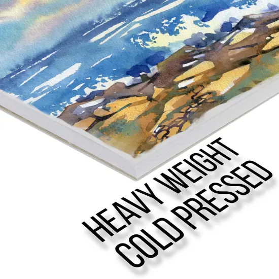 9" x 12" Premium Heavyweight Watercolor Paper Pad, Pack of 2 (24 Sheets Each), 140lb (300gsm) - Spiral Bound, Cold Pressed, Acid-Free, Wet, Water Color Paper - For Artists, Students {4}