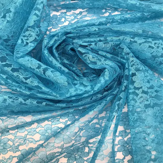 1 Yard Aqua Rachelle Lace Fabric Sheer Floral Lace for Fashion, Decor, and Crafts 58&Prime;-60&Prime; Wide {2}