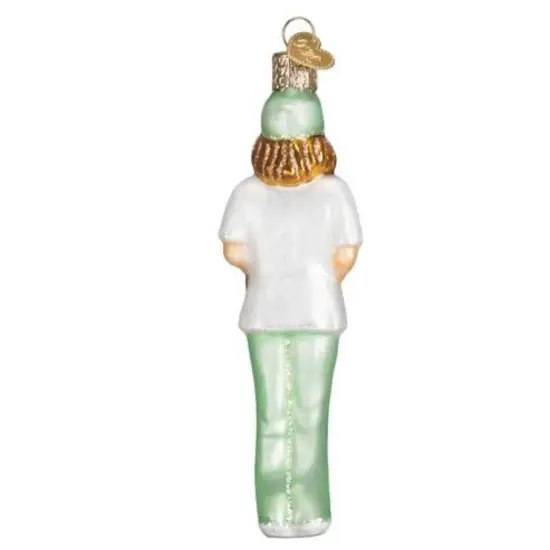 Old World Christmas 5.0 Inch Nurse Christmas Tree Ornament , Medical Care Giver Green {2}