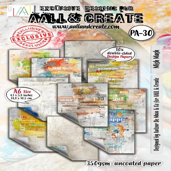 AALL And Create Design Double-Sided Cardstock A6 10/Pkg-Mish Mash {1}