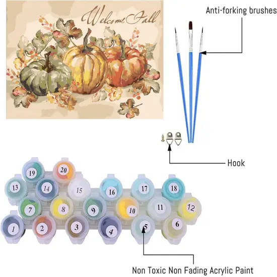 16X20 Inch - Fall Paint by Numbers for Adults {4}